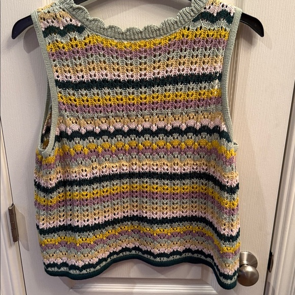 The General Good Sweater Vest Pullover Striped Pointelle Knit Sleeveless.Size XL - Picture 4 of 5